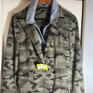 Blue Revival Camo Blazer w Z/O Lining NWT Sm